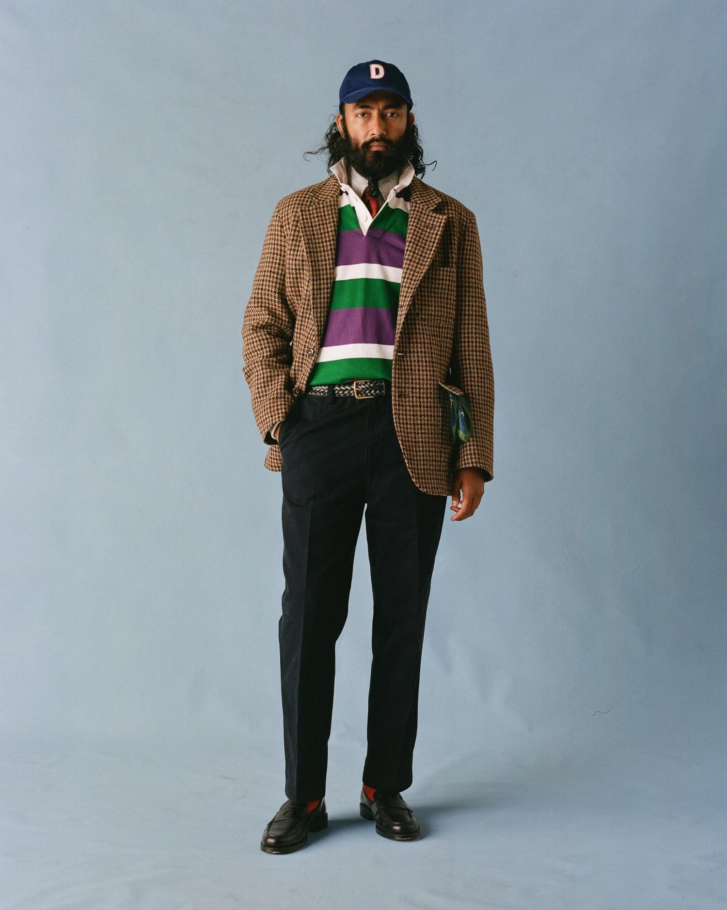 Purple, Green And White Stripe Cotton Rugby Shirt 10 Purple, Green And White Stripe Cotton Rugby Shirt - Image 8