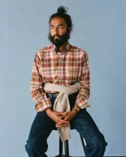 Brown And Red Madras Check Cotton Button-Down Shirt -Drakes Shop 238800130001 c86bc85b d503 4893 b1b9 a7c88848173f