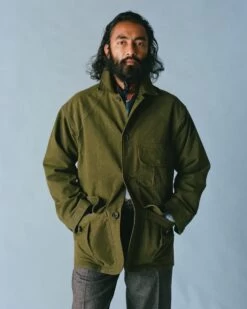 Olive Green Cotton Canvas Chasseur Jacket -Drakes Shop 238800430010 b789327f d8fd 4834 80bc beb6118c1a8b