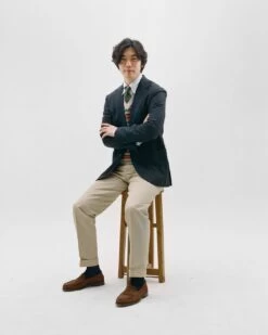 Ecru And Multi Coloured Cotton Cashmere Western Knit Vest -Drakes Shop 408720380005