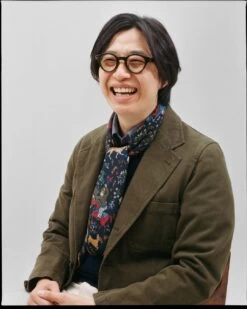 Navy Mughal Print Wool-Silk Square Scarf -Drakes Shop 408721190003