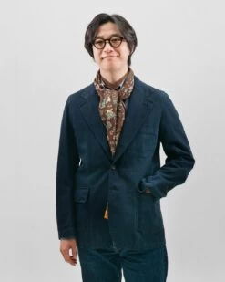 Brown Unicorn Print Wool-Silk Scarf -Drakes Shop 408721220008