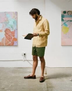 Brown Leather Charles Goodyear Welted Penny Loafer -Drakes Shop 417100070009