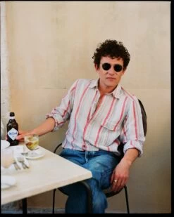 Ecru, Red And Blue Track Stripe Linen Spread Collar Shirt 16 Ecru, Red And Blue Track Stripe Linen Spread Collar Shirt -Drakes Shop 418690580001