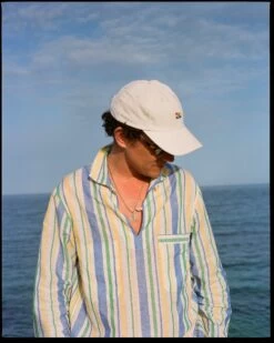 White 'D' Emblem Cotton Corduroy Baseball Cap -Drakes Shop 418690740009 d5788027 2055 4931 a6bf 67f39d4514c6