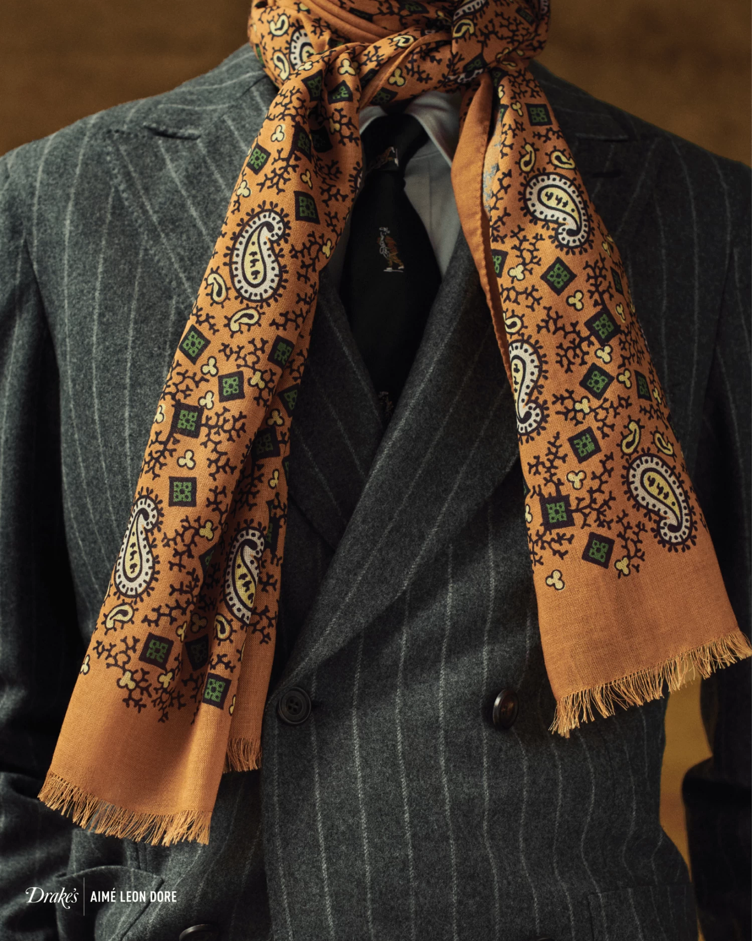 ALD / Drake's Double Breasted Chalkstripe Suit Jacket 12 ALD / Drake's Double Breasted Chalkstripe Suit Jacket - Image 10