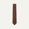 Brown And Green Geometric Medallion Print Madder Twill Silk Tie