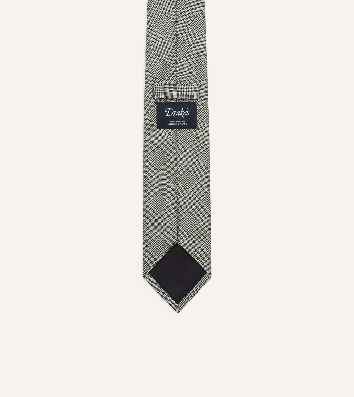 Grey Prince Of Wales Check Tipped Silk Tie 5 Grey Prince Of Wales Check Tipped Silk Tie - Image 3