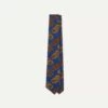 Blue Large Paisley Print Silk Self Tipped Tie
