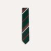 Green, Brown And White Stripe Shantung Silk Tie -Drakes Shop DR1AA2 22771 05 402 1
