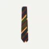 Navy, Red, Green And Yellow Stripe Silk Self Tipped Tie -Drakes Shop DR1AA221211 04402 2