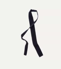 Navy Knitted Silk Solid Colour Tie -Drakes Shop DR1AAK21442 01250 4