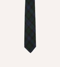 Blackwatch Fine Woven Grenadine Silk Tipped Tie -Drakes Shop DR1AAN 15541 01 403 3