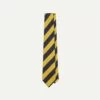 Navy And Yellow Broad Stripe Silk Tipped Tie -Drakes Shop DR1AAN23111 01502 2
