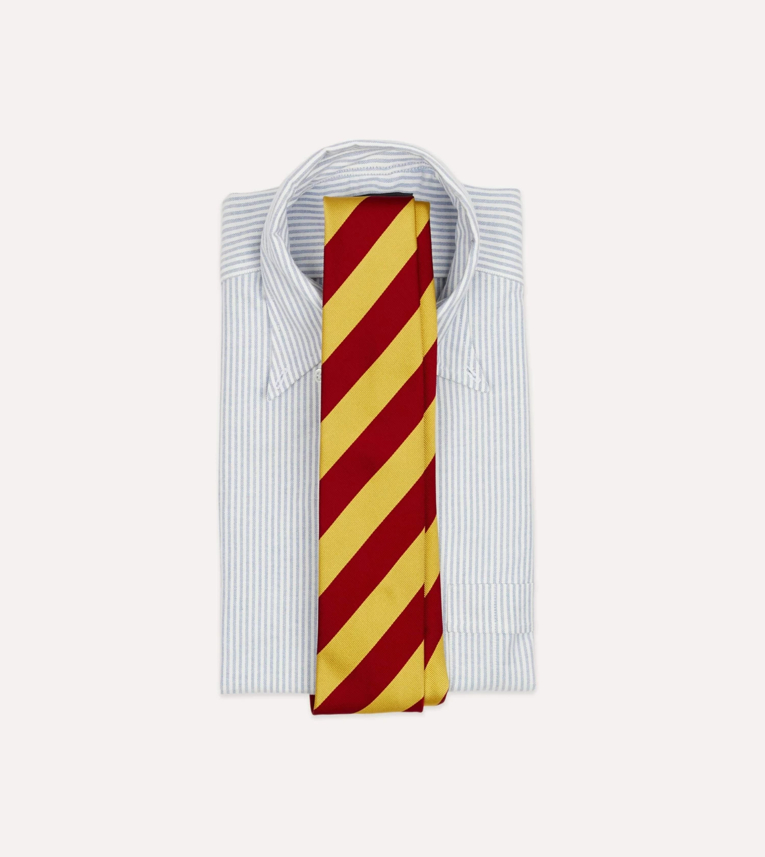 Red And Yellow Broad Stripe Silk Tipped Tie 4 Red And Yellow Broad Stripe Silk Tipped Tie - Image 2