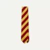 Red And Yellow Broad Stripe Silk Tipped Tie -Drakes Shop DR1AAN23111 02702 2