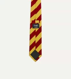 Red And Yellow Broad Stripe Silk Tipped Tie 8 Red And Yellow Broad Stripe Silk Tipped Tie -Drakes Shop DR1AAN23111 02702 4
