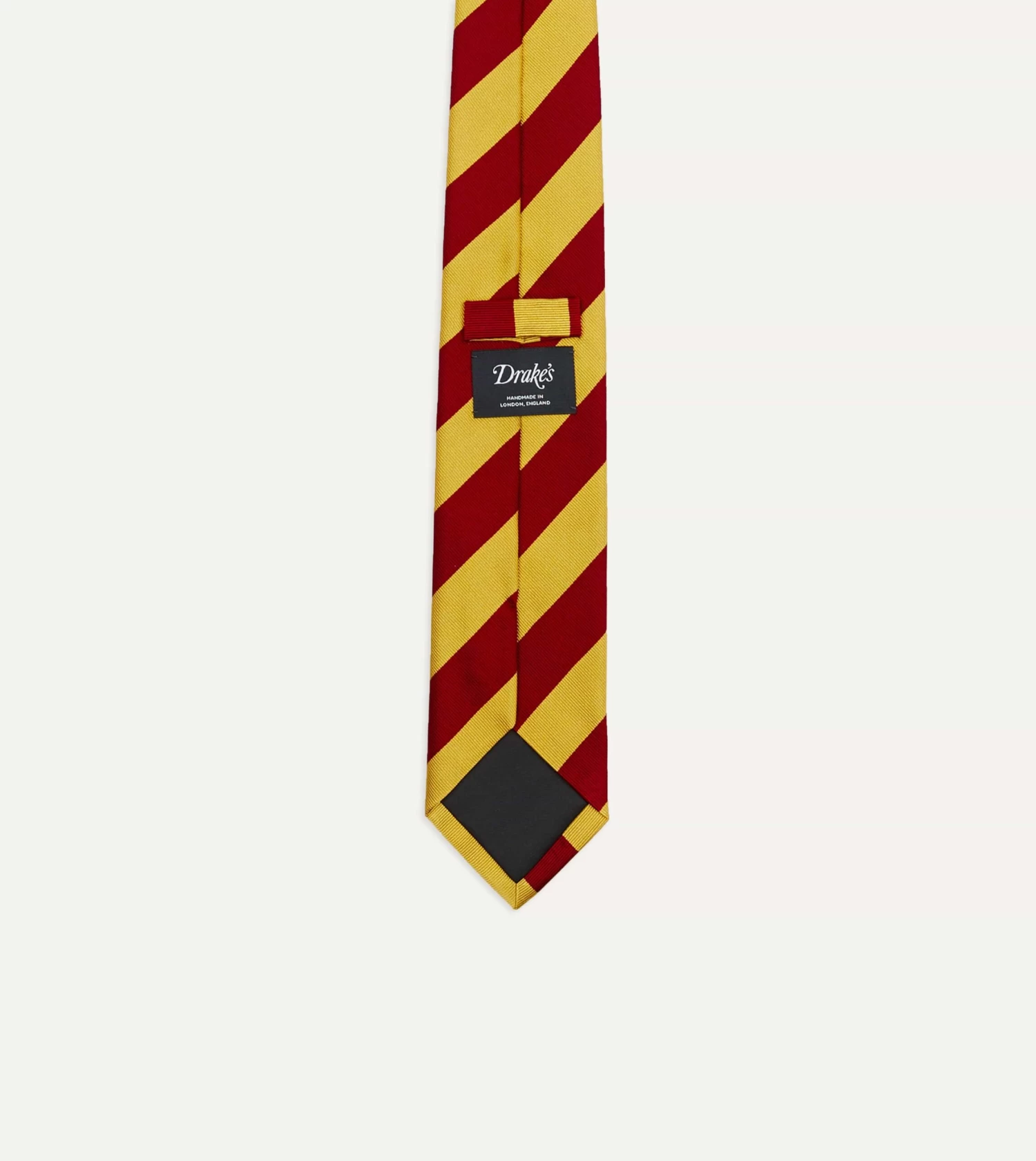 Red And Yellow Broad Stripe Silk Tipped Tie 5 Red And Yellow Broad Stripe Silk Tipped Tie - Image 3