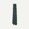 Green, Navy And Red Multi Stripe Silk Tipped Tie