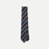 Navy, Blue And Red Multi Stripe Silk Tipped Tie -Drakes Shop DR1AAN23113 02202 2