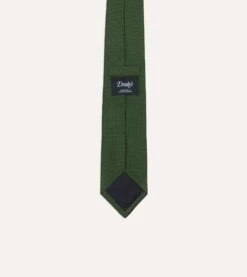 Green Micro Polka Dot Embroidered Tipped Tie -Drakes Shop DR1AAN23117 01401 4