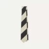 Navy And Ecru Broad Stripe Silk Tipped Tie -Drakes Shop DR1AAN23131 01252 2