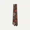 Brown Geometric Paisley Print Twill Silk Tipped Tie