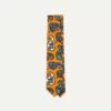 Orange Geometric Paisley Print Twill Silk Tie -Drakes Shop DR1AAN23162 03801 2