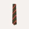 Green And Red Regimental Stripe Mogador Tipped Tie 1 Green And Red Regimental Stripe Mogador Tipped Tie -Drakes Shop DR1AAN23590 01402 2