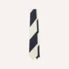 Navy And White Dual Block Stripe Mogador Tipped Tie -Drakes Shop DR1AAN23614 01252 2