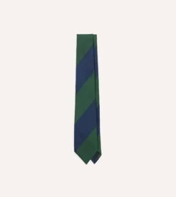 Blue And Green Dual Block Stripe Mogador Tipped Tie