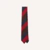 Navy, Red And Brown Triple Stripe Mogador Tipped Tie -Drakes Shop DR1AAN23615 03252 2