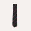 Green And Brown Stripe Silk Mogador Tipped Tie -Drakes Shop DR1AAN24108 03 202 1