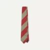 Red And Brown Wide Stripe Repp Silk Tipped Tie -Drakes Shop DR1AAN24119 01702 1