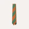 Orange And Green Wide Stripe Repp Silk Tipped Tie -Drakes Shop DR1AAN24119 02802 1