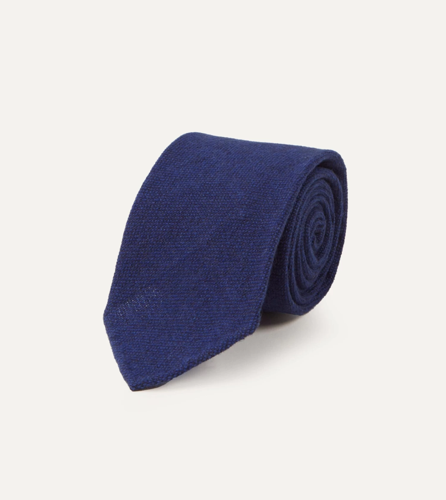 Light Navy Pure Cashmere Solid Hand Rolled Tie 4 Light Navy Pure Cashmere Solid Hand Rolled Tie - Image 2