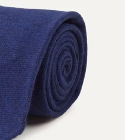 Light Navy Pure Cashmere Solid Hand Rolled Tie 9 Light Navy Pure Cashmere Solid Hand Rolled Tie -Drakes Shop DR1AAR01211 02250 3