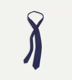 Light Navy Pure Cashmere Solid Hand Rolled Tie 10 Light Navy Pure Cashmere Solid Hand Rolled Tie -Drakes Shop DR1AAR01211 02250 4