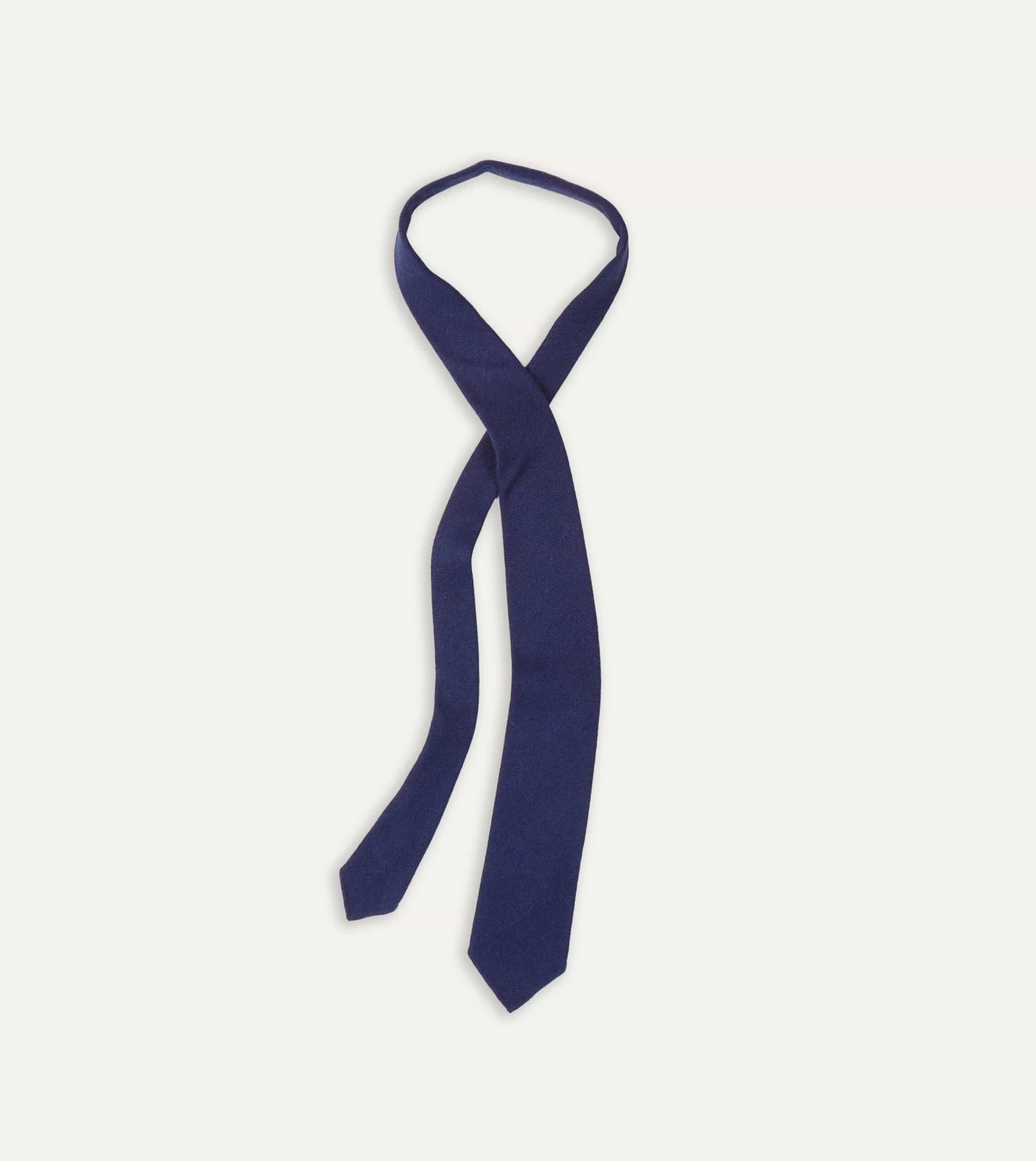 Light Navy Pure Cashmere Solid Hand Rolled Tie 6 Light Navy Pure Cashmere Solid Hand Rolled Tie - Image 4
