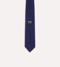 Light Navy Pure Cashmere Solid Hand Rolled Tie 11 Light Navy Pure Cashmere Solid Hand Rolled Tie -Drakes Shop DR1AAR01211 02250 5