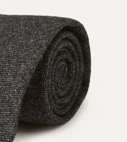 Black Pure Cashmere Solid Hand Rolled Tie 11 Black Pure Cashmere Solid Hand Rolled Tie -Drakes Shop DR1AAR01211 13100 3