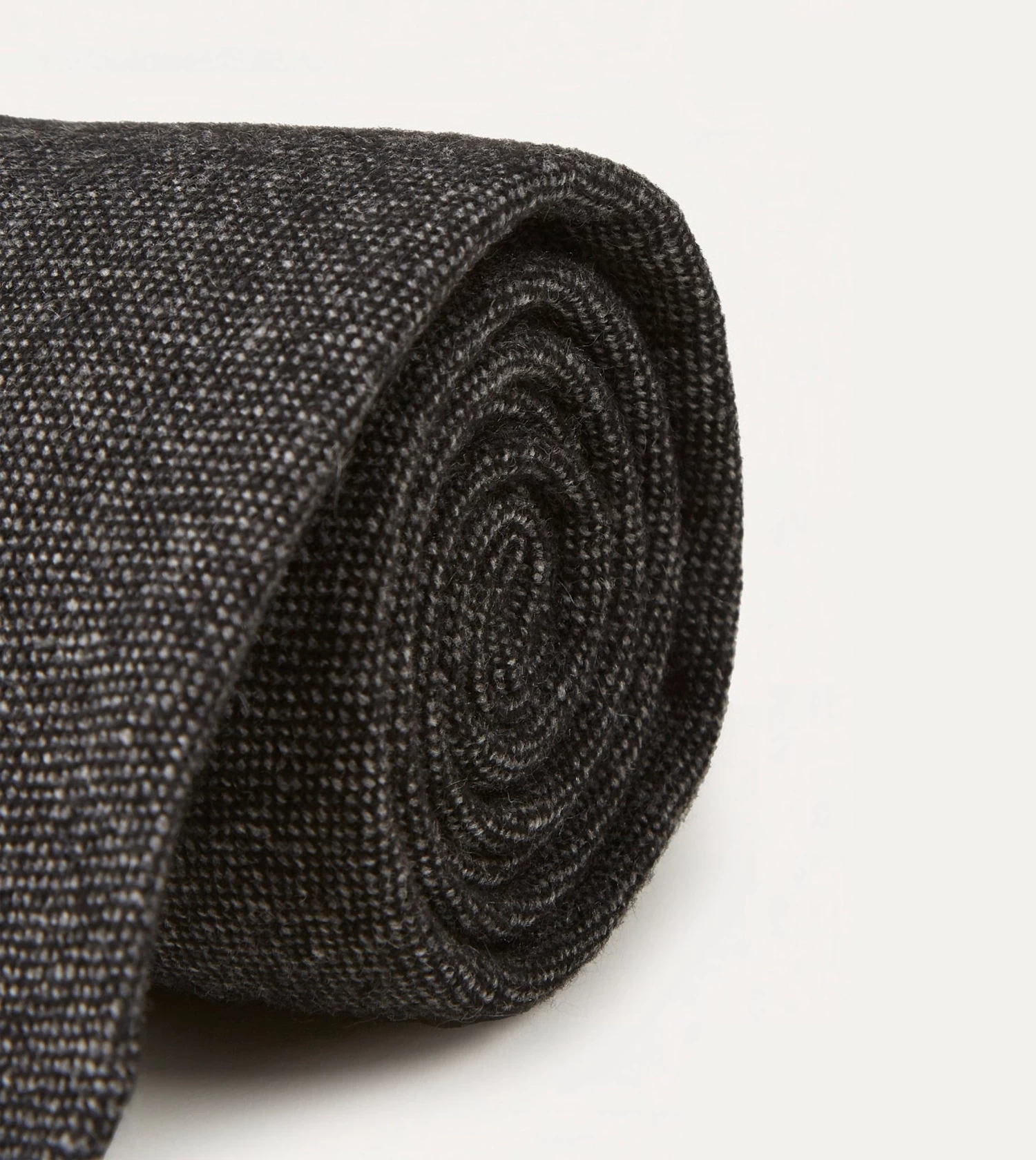 Black Pure Cashmere Solid Hand Rolled Tie 7 Black Pure Cashmere Solid Hand Rolled Tie - Image 5