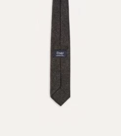 Black Pure Cashmere Solid Hand Rolled Tie 9 Black Pure Cashmere Solid Hand Rolled Tie -Drakes Shop DR1AAR01211 13100 5