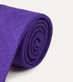 Purple Tussah Hand Rolled Silk Tie -Drakes Shop DR1AAR06449 07900 3