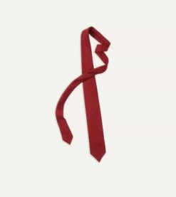 Red Tussah Hand Rolled Silk Tie 10 Red Tussah Hand Rolled Silk Tie -Drakes Shop DR1AAR06449 16700 4