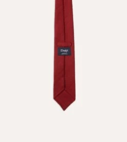 Red Tussah Hand Rolled Silk Tie 11 Red Tussah Hand Rolled Silk Tie -Drakes Shop DR1AAR06449 16700 5