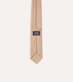 Sand Tussah Hand Rolled Silk Tie 11 Sand Tussah Hand Rolled Silk Tie -Drakes Shop DR1AAR06449 18050 5