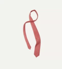 Pink Tussah Hand Rolled Silk Tie -Drakes Shop DR1AAR06449 22990 4