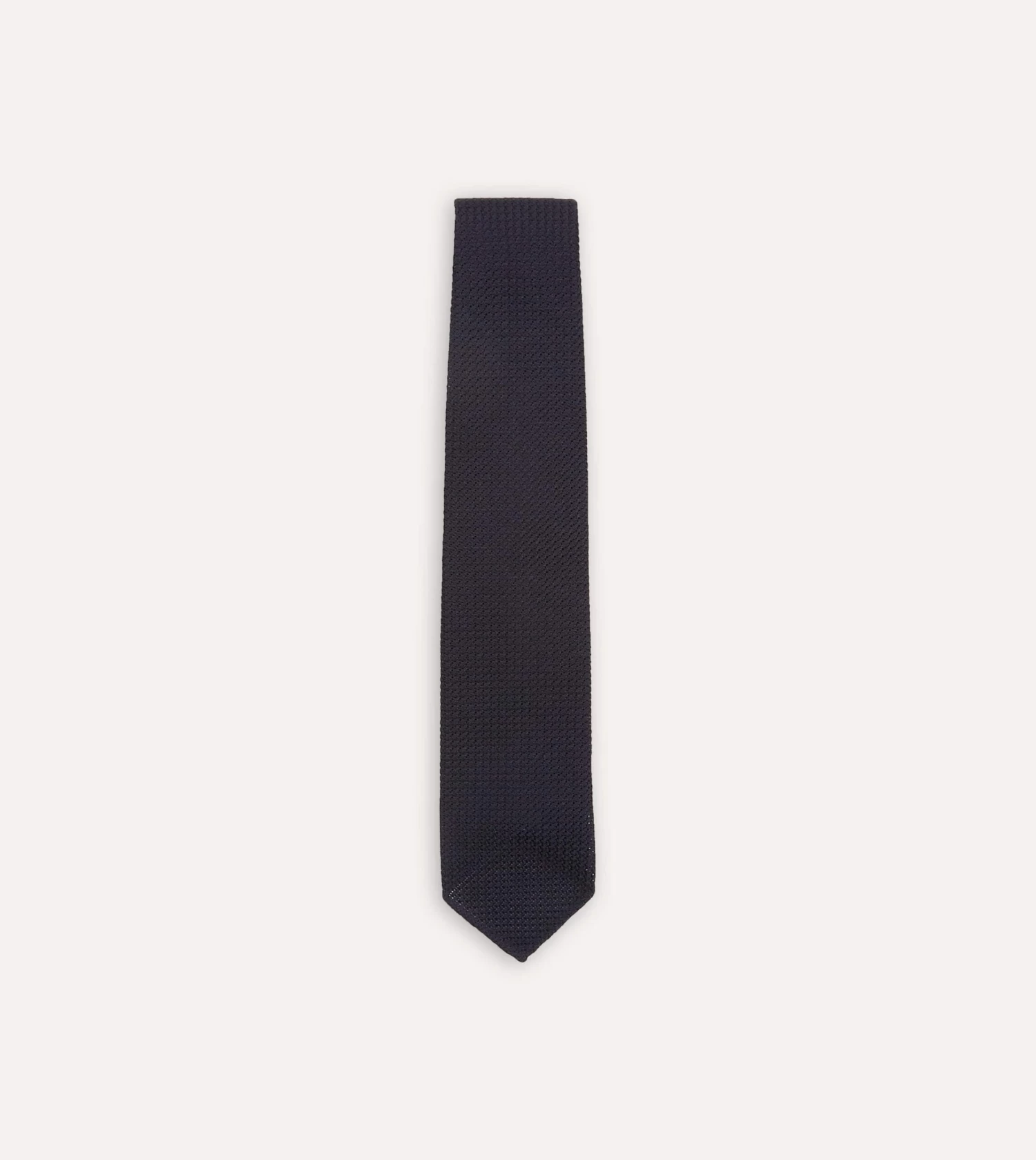 Dark Navy Hand Rolled Large Knot Grenadine Tie 3 Dark Navy Hand Rolled Large Knot Grenadine Tie