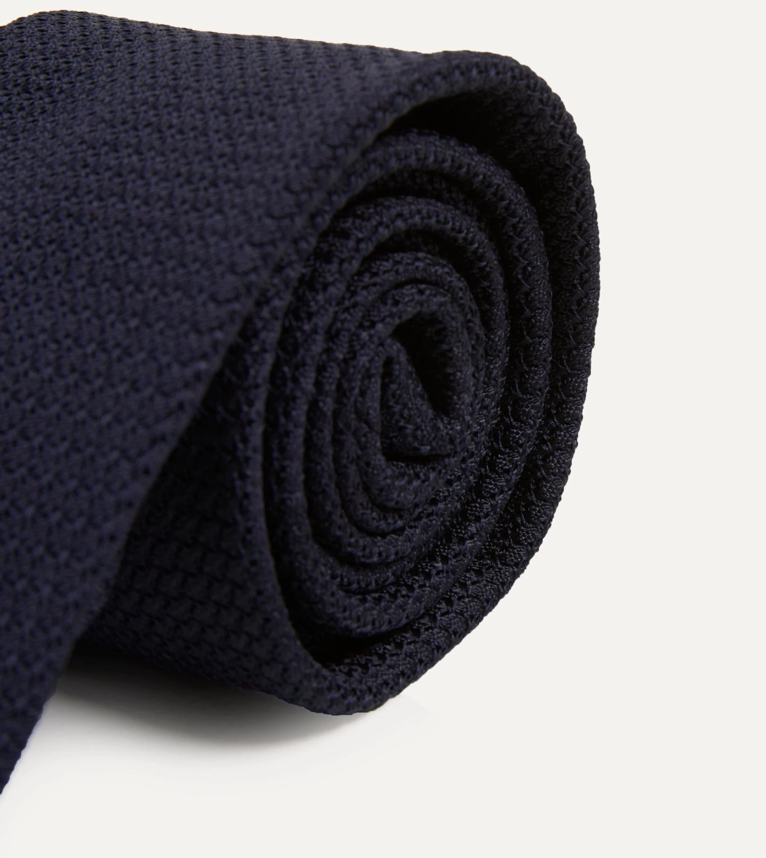 Dark Navy Hand Rolled Large Knot Grenadine Tie 5 Dark Navy Hand Rolled Large Knot Grenadine Tie - Image 3